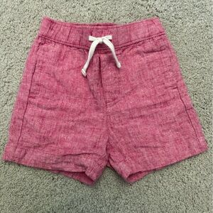 Janie and Jack Linen Cotton Pull-On Shorts, 12-18M, Red